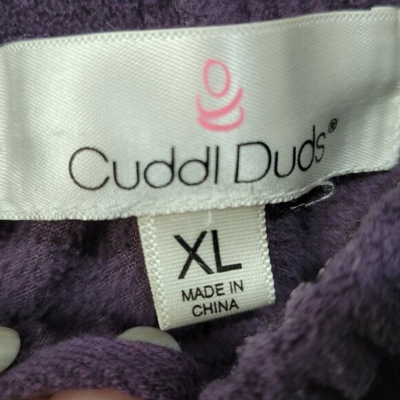 Cuddl Duds Fleece Pajama Pants XL Women’s Purple Drawstring Waist Soft Cozy Warm - Picture 3 of 3